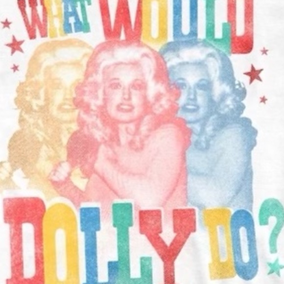 Dolly Parton- What Would Dolly Do? Graphic White Country Fashion Tshirt SM-XL - Picture 2 of 2